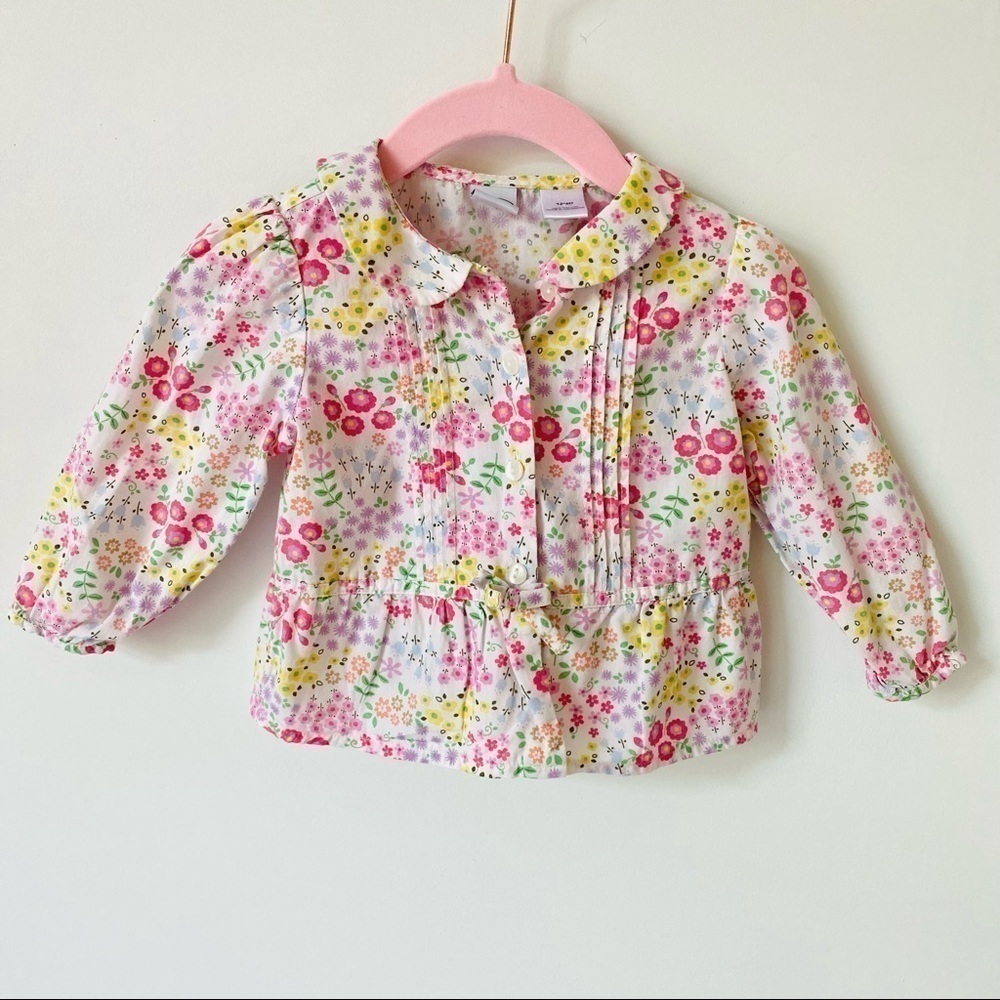 𝅺TALBOTS Girl's Floral Button Blouse
